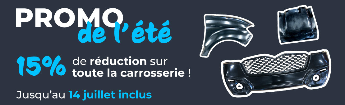 Promo de l'été : 15% de réduction sur toute la carrosserie ! 